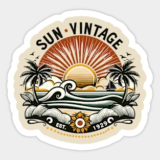 Bahamas Beach Vintage SUN Sticker